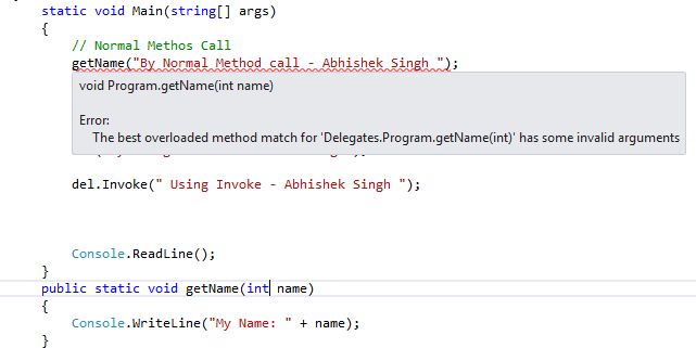 Delegates in C-Sharp